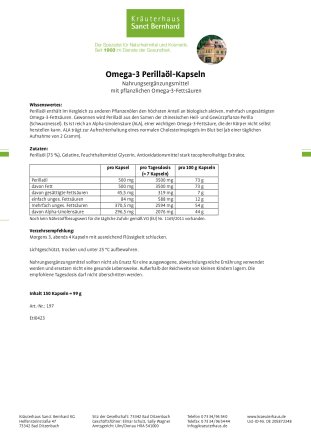 Omega-3 Perillaöl-Kapseln 150 Kapseln