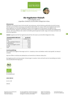 Bio-Hagebutten-Vitalsaft