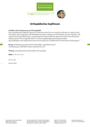 Orthopädisches Kopfkissen