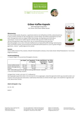 Grüner-Kaffee-Kapseln 120 Kapseln