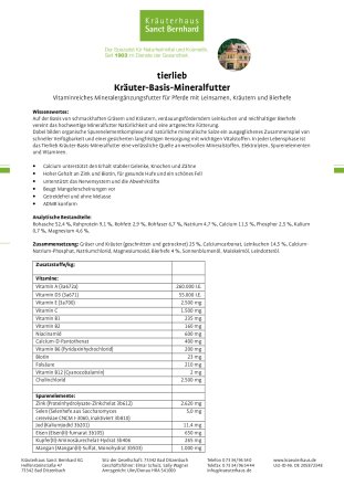 tierlieb  Kräuter-Basis-Mineralfutter 1.2 kg