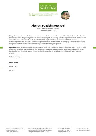 Aloe-Vera-Gesichtswaschgel 250 ml