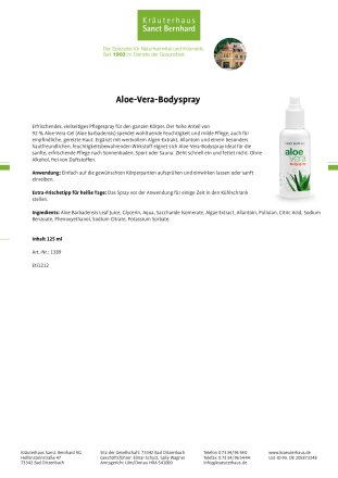 Aloe-Vera-Bodyspray 125 ml