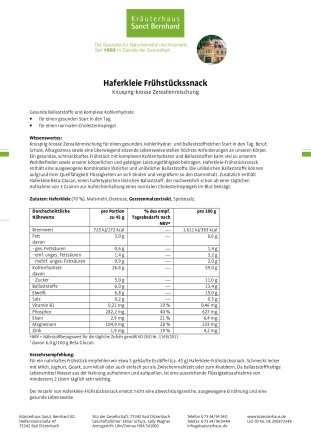 Haferkleie-Frühstückssnack 500 g