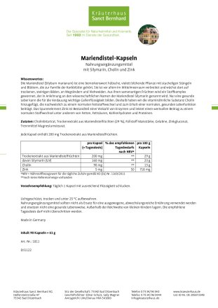 Mariendistel-Kapseln 90 Kapseln