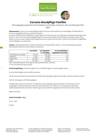 Curcuma-Mundpflege-Pastillen 180 Tabletten