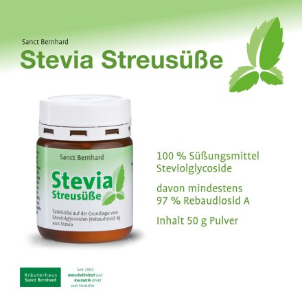 Stevia-Streusüße 97% Rebaudiosid A 50 g